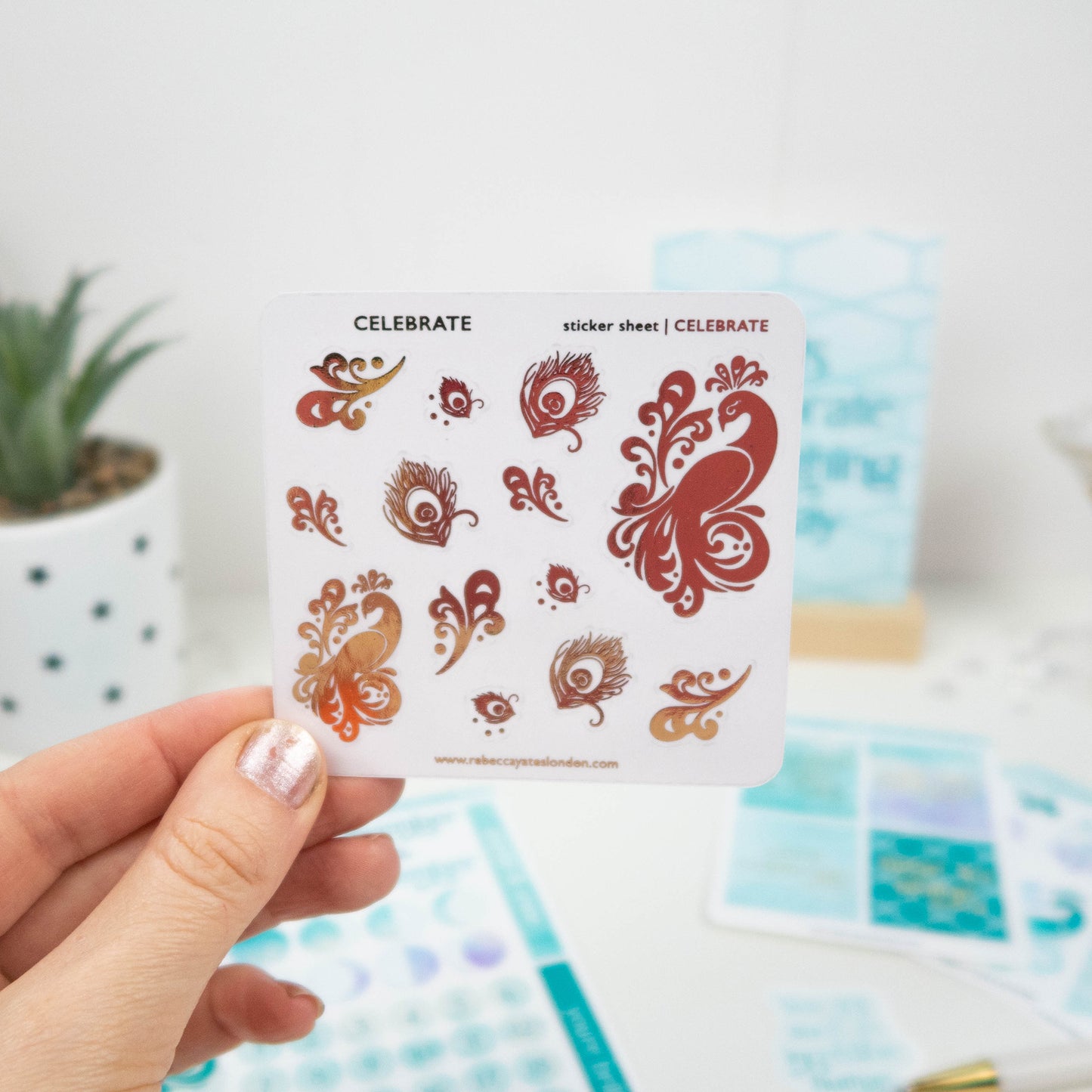 PEACOCKS - FOILED PLANNER STICKERS