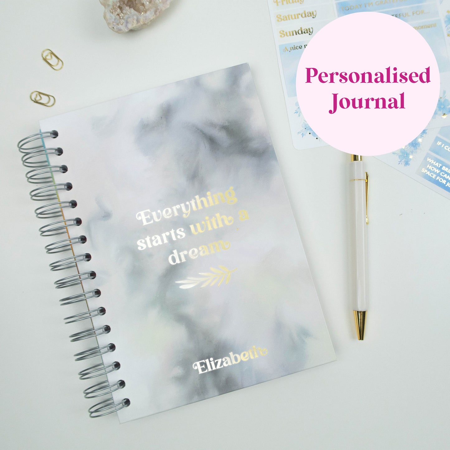 EVERYTHING STARTS WITH A DREAM - LUXE PERSONALISED JOURNAL