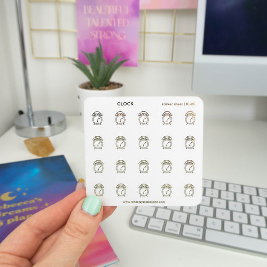 CLOCKS - FOILED ICON PLANNER STICKERS