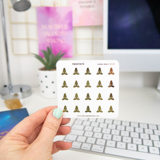 MEDITATION - FOILED ICON PLANNER STICKERS