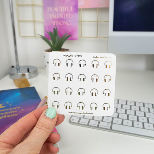HEADPHONES - FOILED ICON PLANNER STICKERS