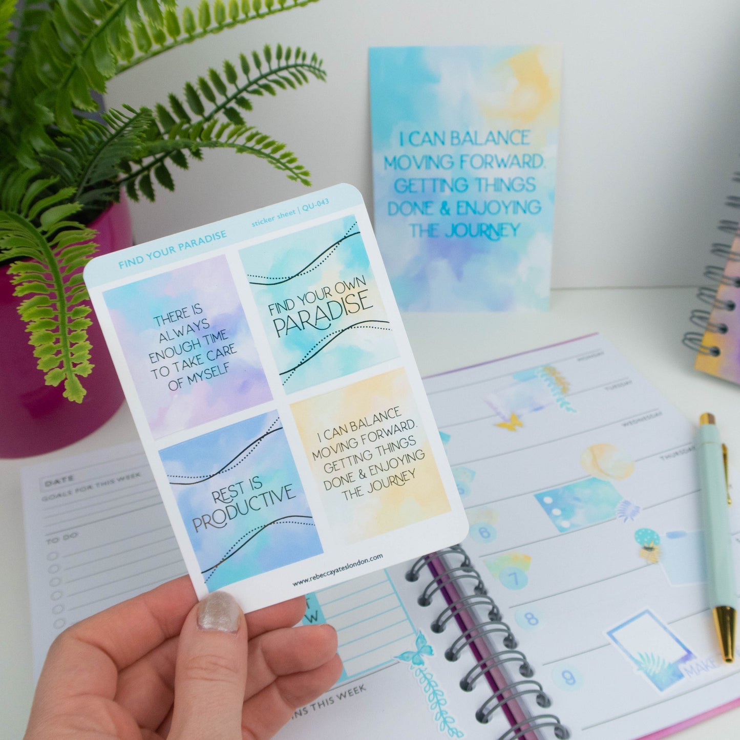 FIND YOUR OWN PARADISE - FOILED PLANNER STICKER QUOTES