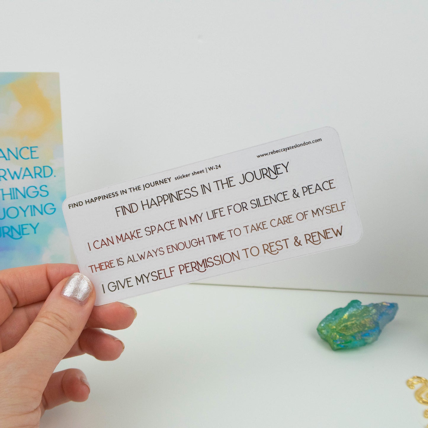 FIND HAPPINESS IN THE JOURNEY WASHI TRIM - FOILED PLANNER STICKERS