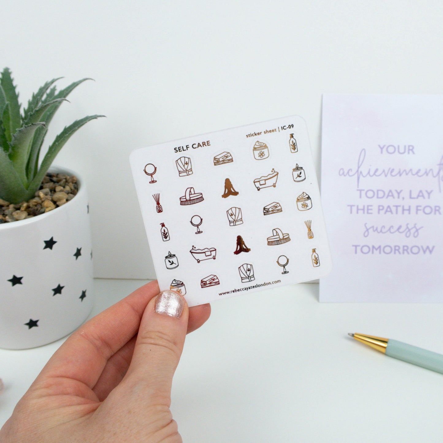 SELF CARE - MIXED FOILED ICON PLANNER STICKERS