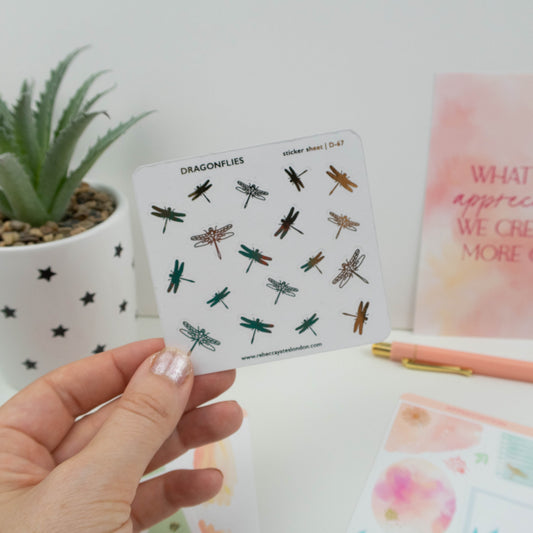 DRAGONFLIES - FOILED PLANNER STICKERS