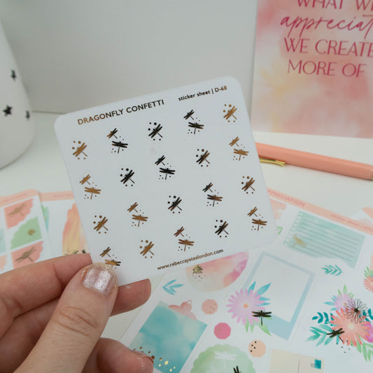 DRAGONFLY CONFETTI - FOILED PLANNER STICKERS