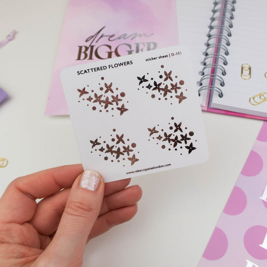 SCATTERED FLOWERS - FOILED PLANNER STICKERS
