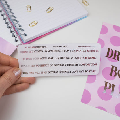 BOLD AFFIRMATIONS WASHI TRIM - FOILED PLANNER STICKERS