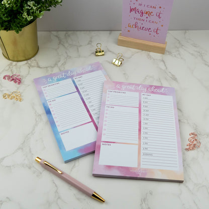 A GREAT DAY AHEAD - DAY PLANNER PAD (ROSE QUARTZ)