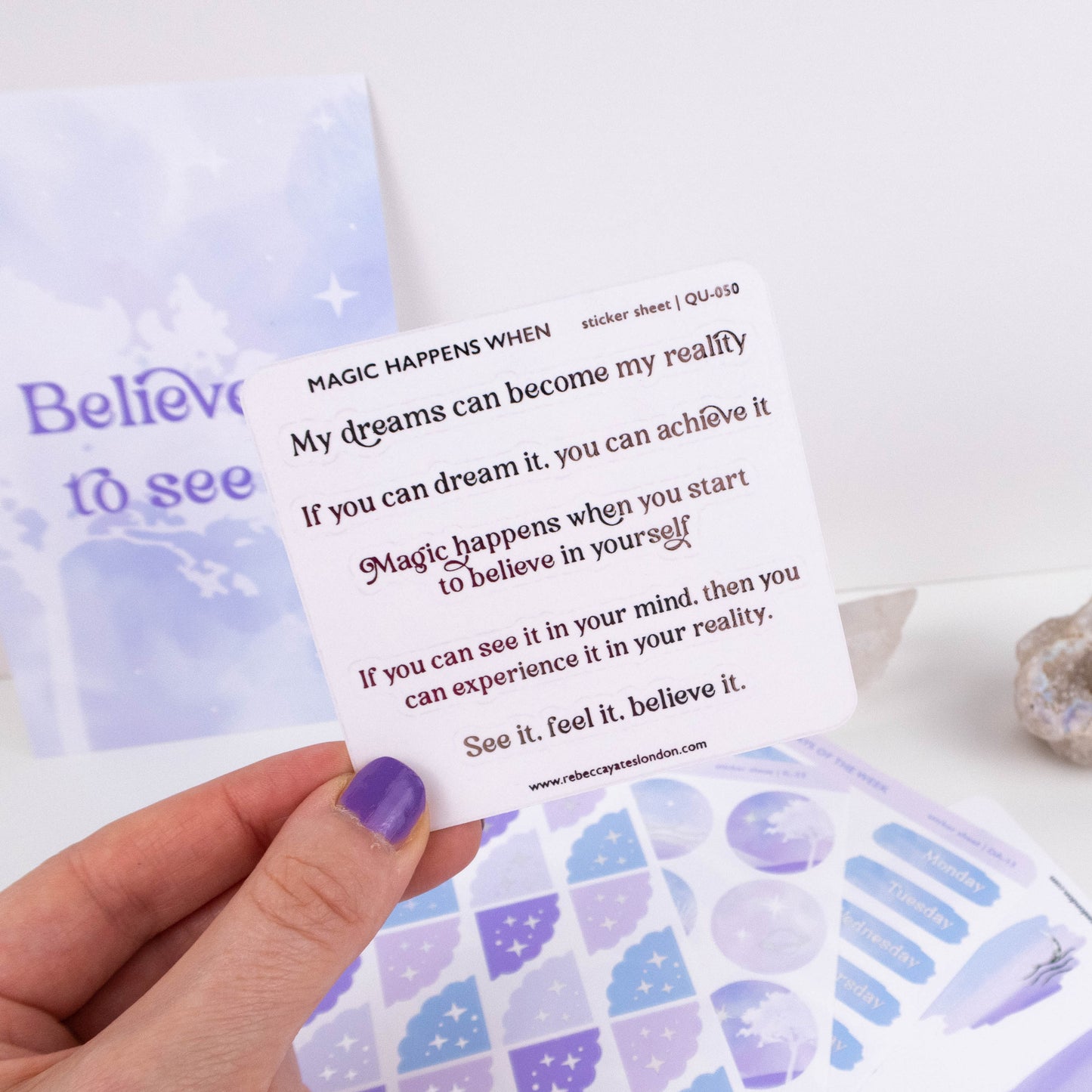 MAGIC HAPPENS WHEN - FOILED QUOTES STICKER SHEET