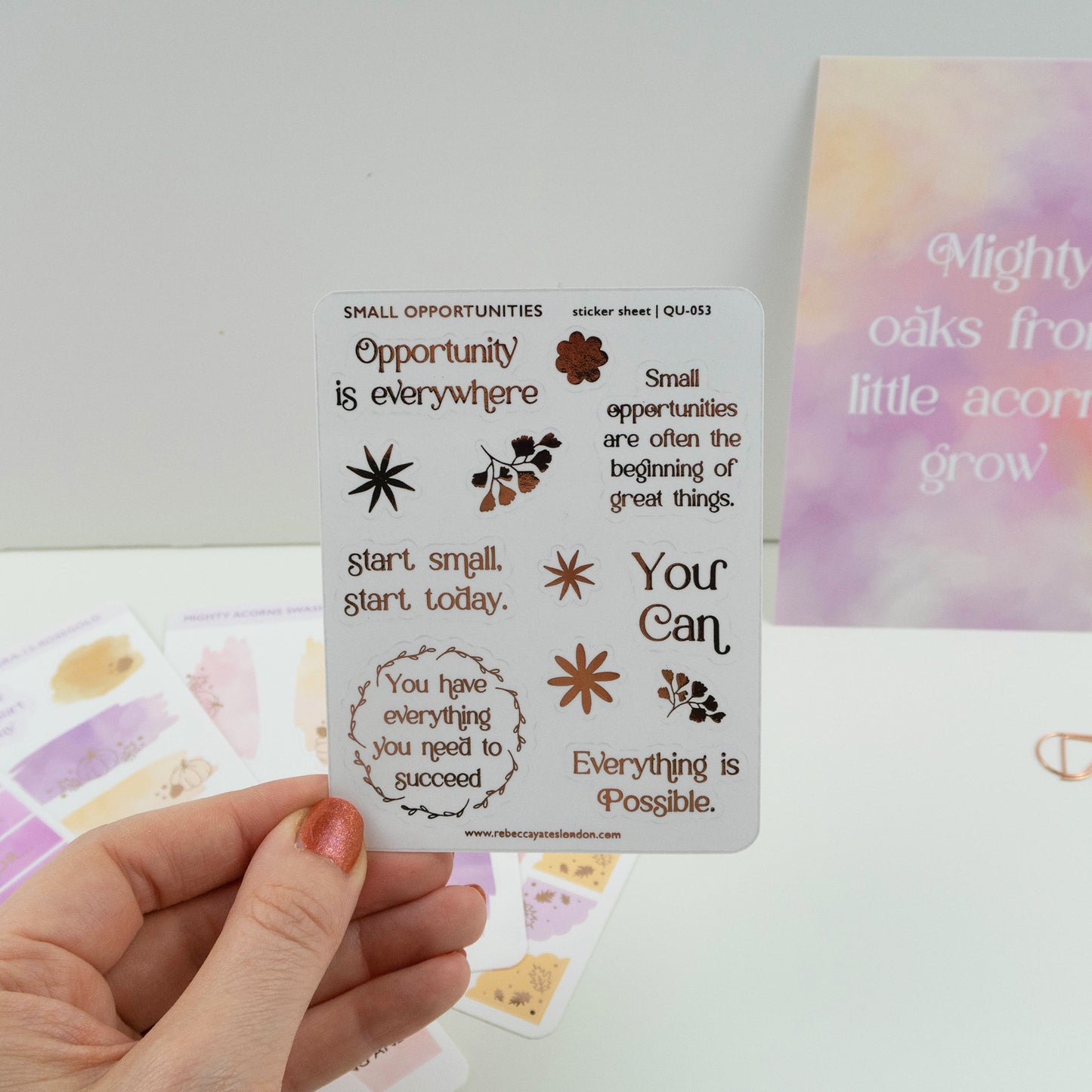 SMALL OPPORTUNITIES - FOILED QUOTES STICKER SHEET