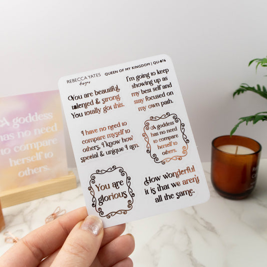 YOU ARE GLORIOUS - FOILED QUOTES STICKER SHEET