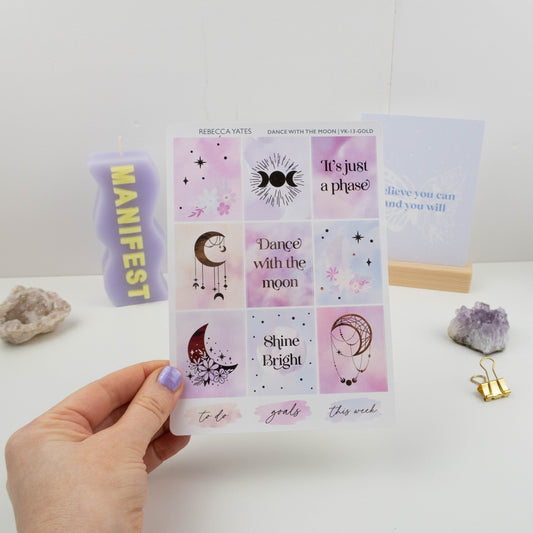 DANCE WITH THE MOON - VERTICAL PLANNER WEEKLY KIT