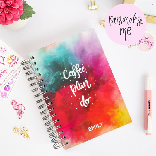 SALE - PERSONALISED PLANNER - HELLO RAINBOW COVER + CHOOSE YOUR FOILED DESIGN
