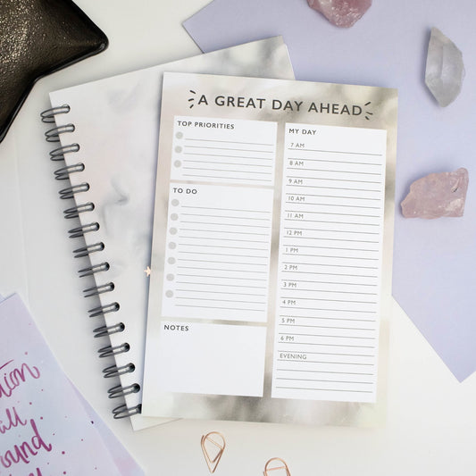 A GREAT DAY AHEAD - DAY PLANNER PAD (CLEAR QUARTZ)
