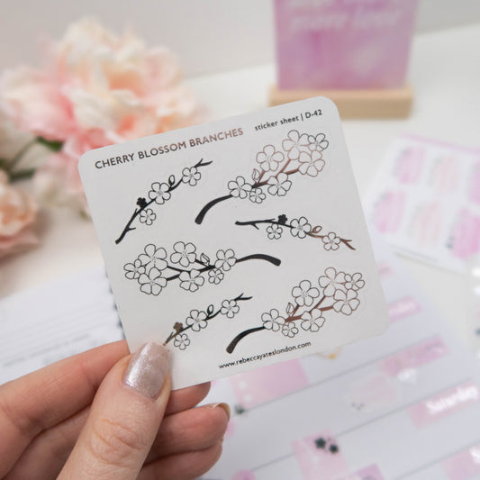 CHERRY BLOSSOM BRANCHES - FOILED PLANNER STICKERS