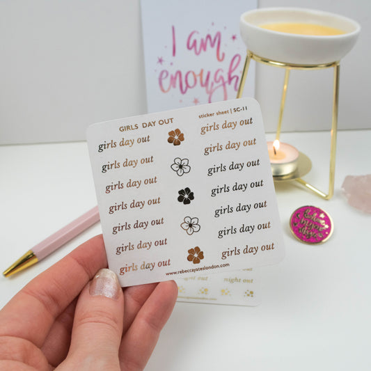 GIRLS DAY OUT - FOILED SCRIPT STICKERS