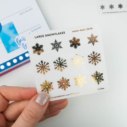 LARGE SNOWFLAKES - FOILED PLANNER STICKERS