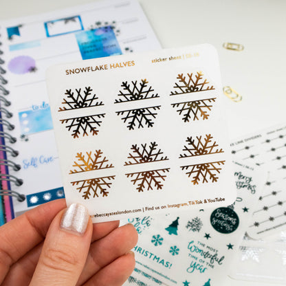 SNOWFLAKE HALVES 2 - FOILED PLANNER STICKERS