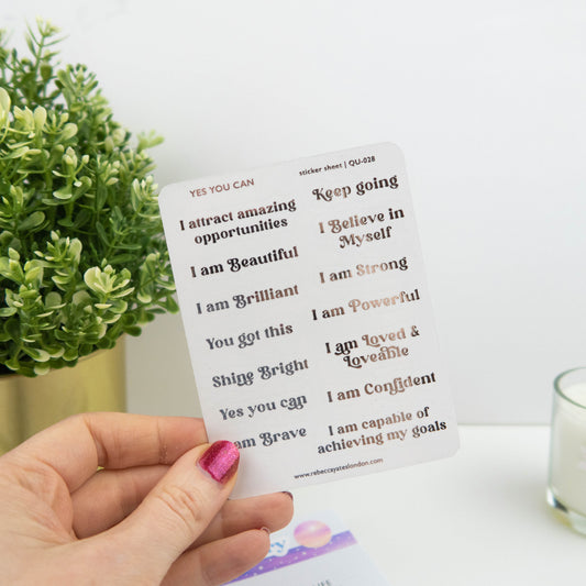 YES YOU CAN - FOILED PLANNER STICKER QUOTES