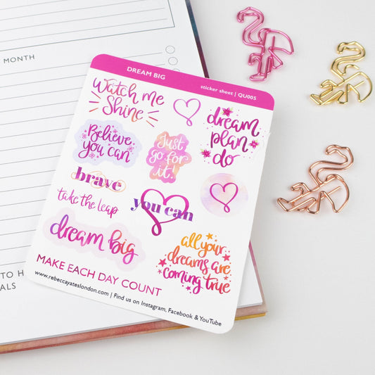 DREAM BIG - QUOTES PLANNER STICKERS