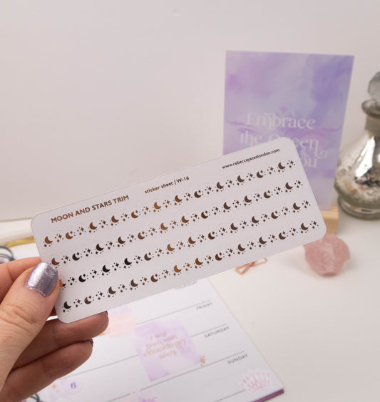 MOON AND STARS TRIM - FOILED PLANNER STICKERS