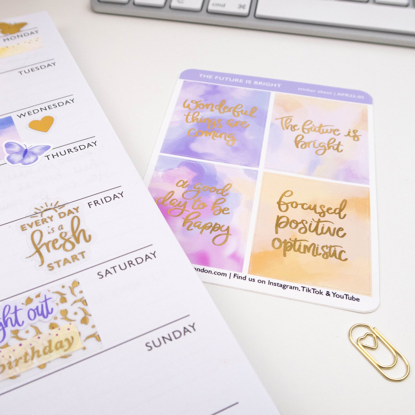 THE FUTURE IS BRIGHT - PLANNER STICKER SHEET