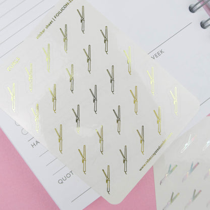 HAIR CURLERS - FOILED PLANNER STICKERS