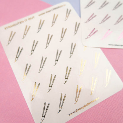 HAIR STRAIGHTENERS - FOILED PLANNER STICKERS