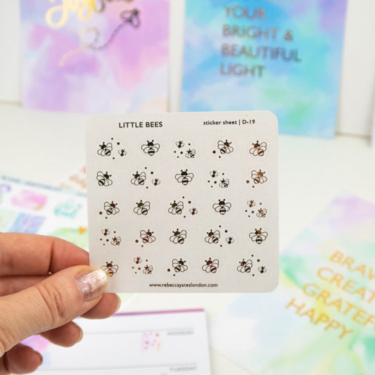 LITTLE BEES - FOILED PLANNER STICKERS
