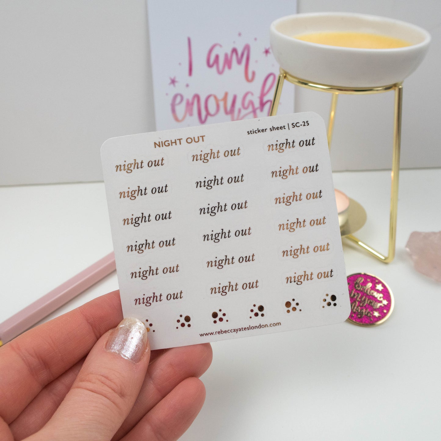 NIGHT OUT - FOILED SCRIPT STICKERS