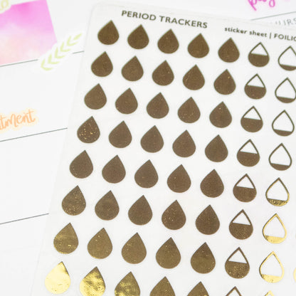 PERIOD TRACKERS - FOILED STICKER SHEET
