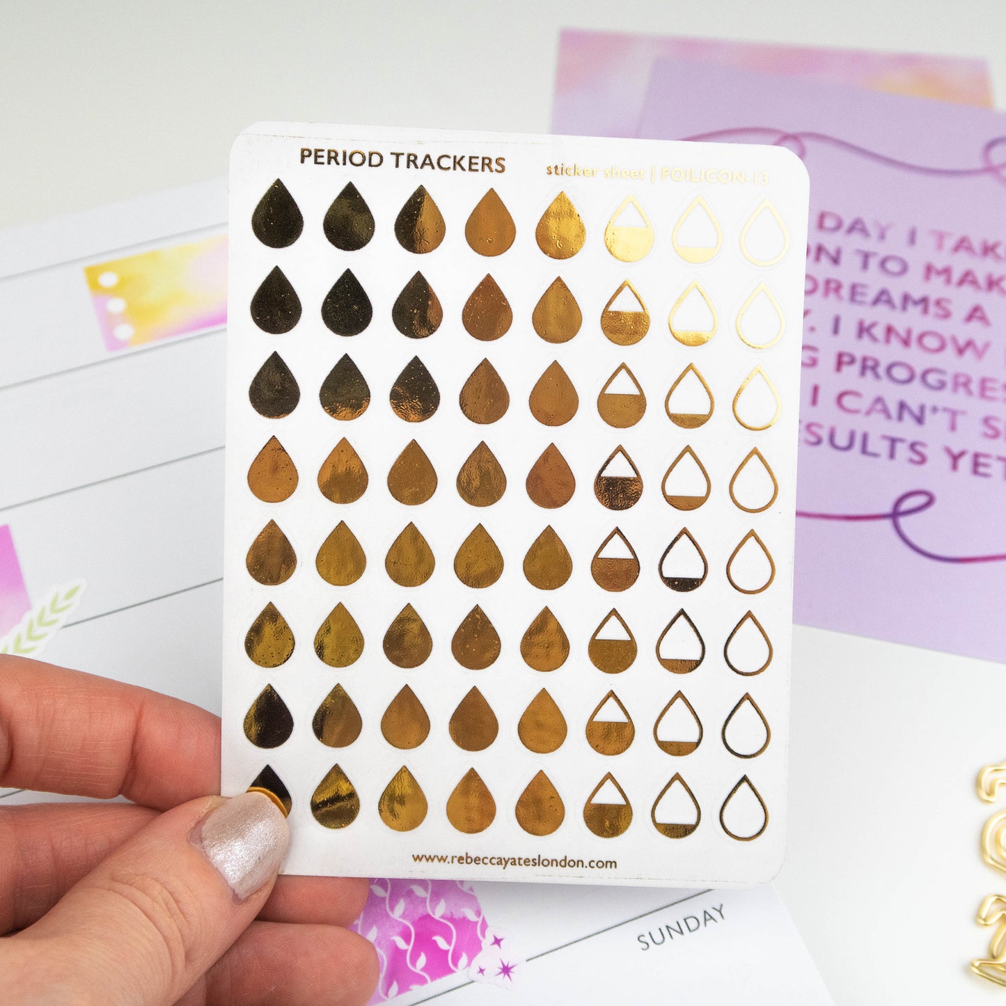 PERIOD TRACKERS - FOILED STICKER SHEET