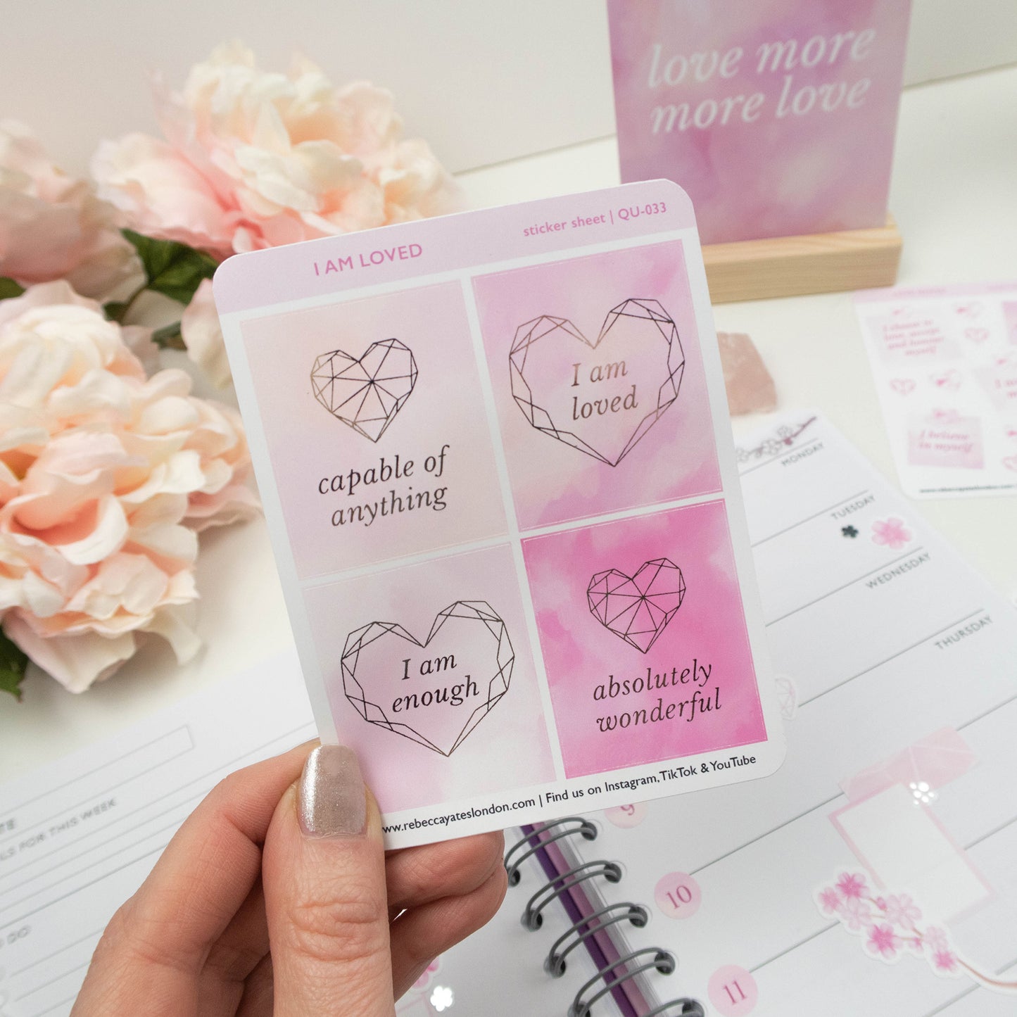 I AM LOVED - FOILED PLANNER STICKER QUOTES