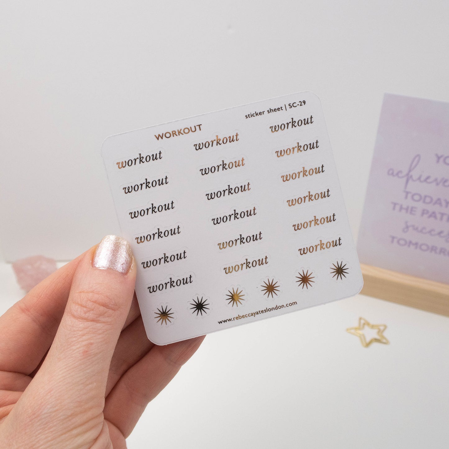 WORKOUT - FOILED SCRIPT STICKERS