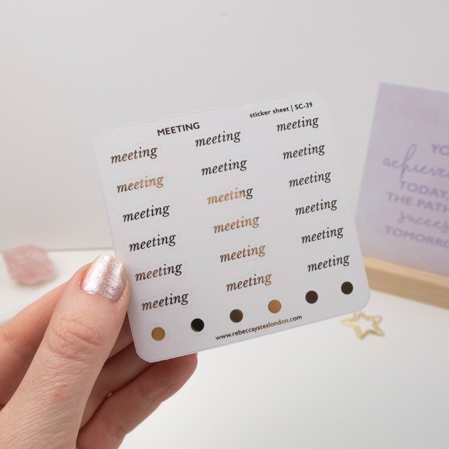 MEETING - FOILED SCRIPT STICKERS