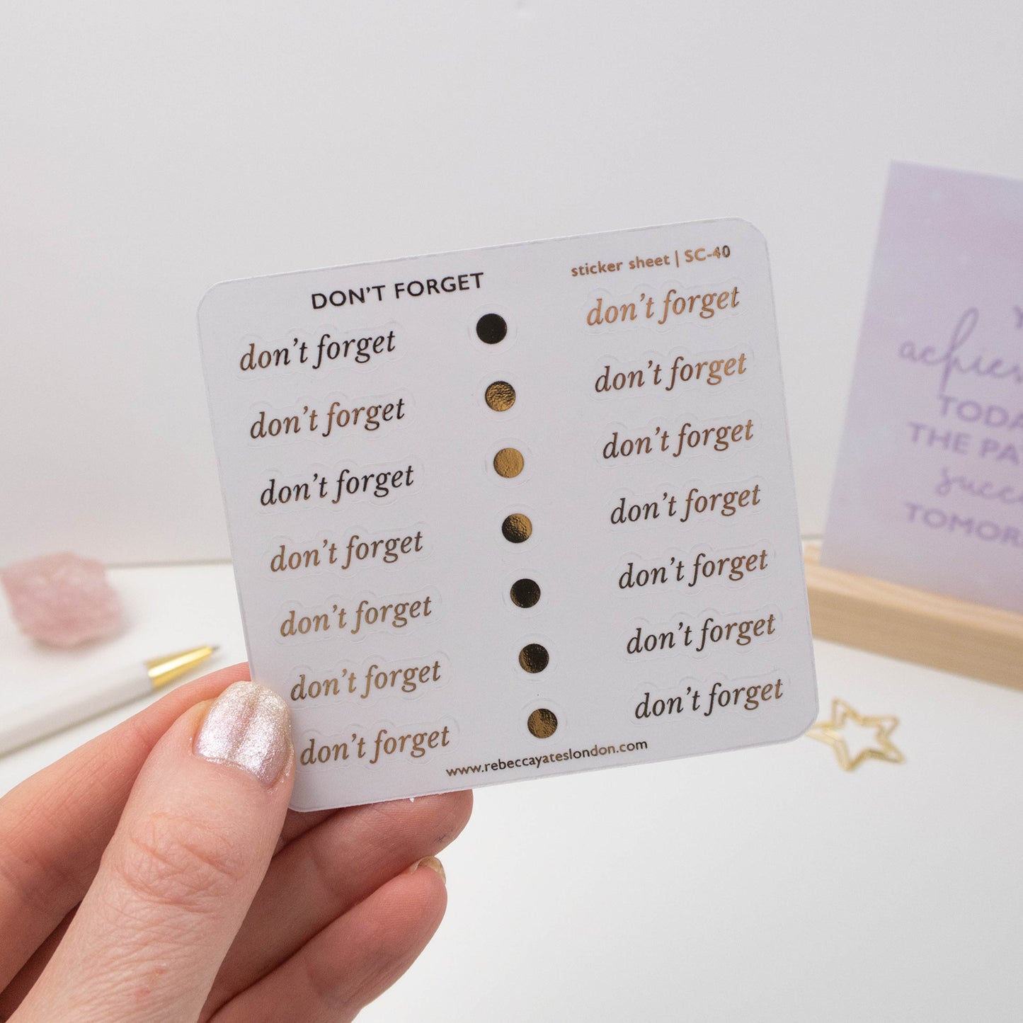 DON'T FORGET - FOILED SCRIPT STICKERS