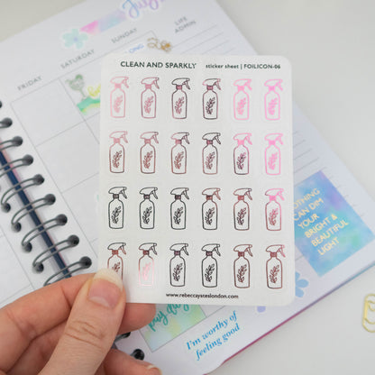 CLEAN AND SPARKLY - FOILED PLANNER STICKERS