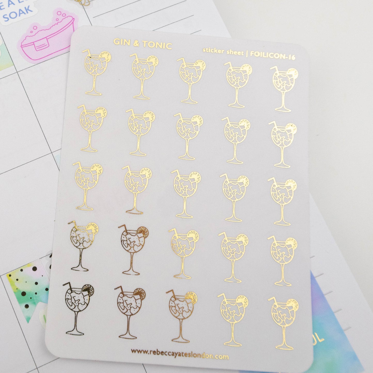 GIN & TONIC - FOILED PLANNER STICKERS
