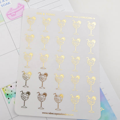 GIN & TONIC - FOILED PLANNER STICKERS