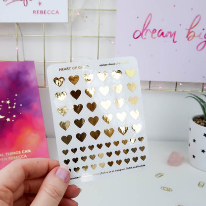 HEART OF GOLD - FOILED HEART STICKERS