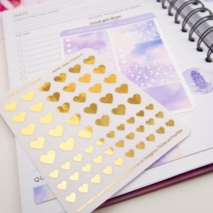 HEART OF GOLD - FOILED HEART STICKERS