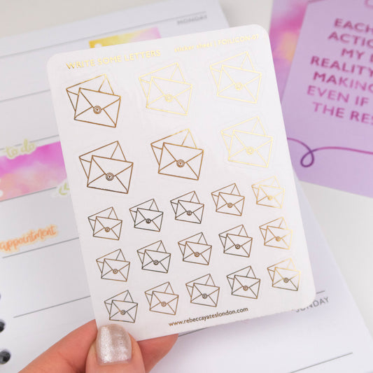 WRITE SOME LETTERS - FOILED PLANNER STICKER SHEET